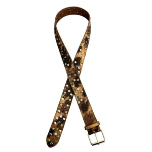Vintage uni horsehair belt with star rhinestone and stud details