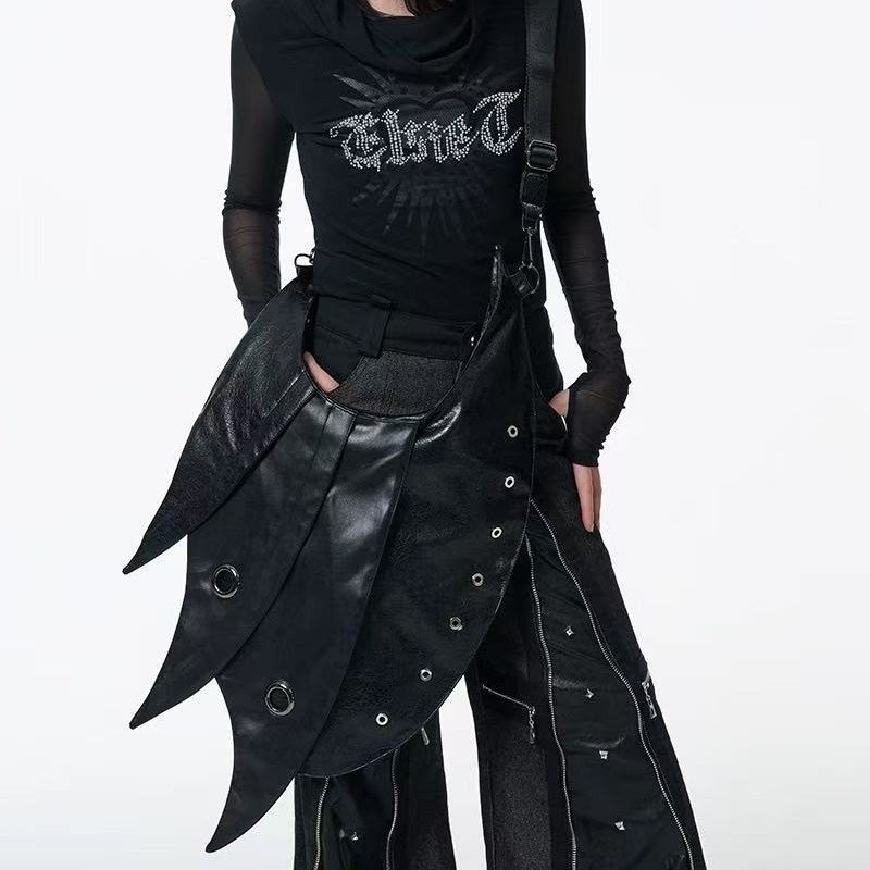 Darkvibe Punk Armor Bag with metallic accents, worn as a crossbody bag 6