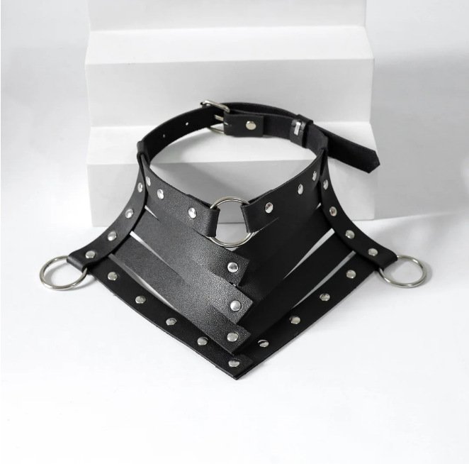 Punk Gothic Rivet Leather Choker: Darkvibe