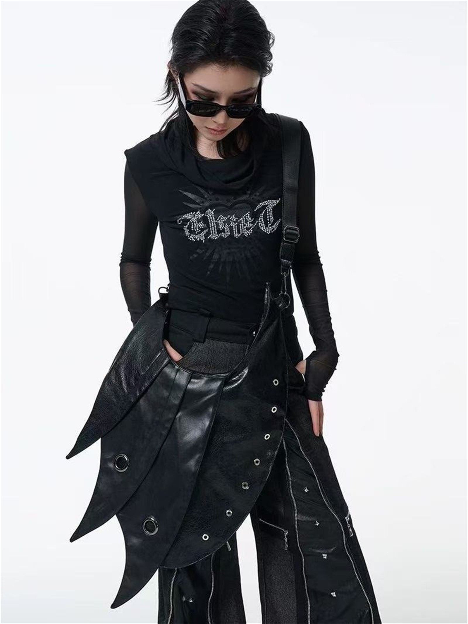 Darkvibe punk armor shoulder and crossbody bag